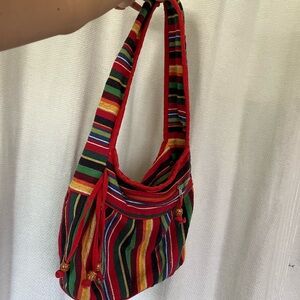 Striped Boho Beach print side bag